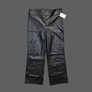 Steve Madden Women's Black Faux Leather Cropped Pants Size M